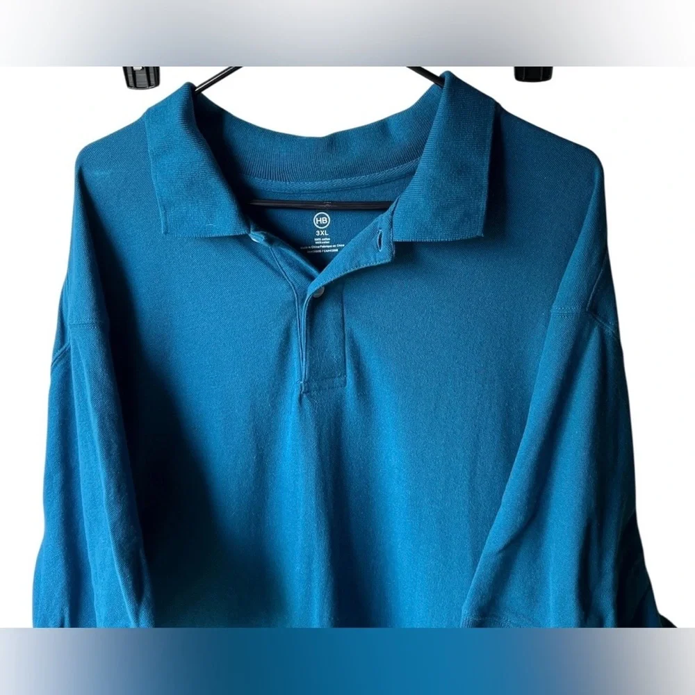 HB‎ Men’s 3XL Teal Polo Shirt 100% Cotton Casual Classic Fit